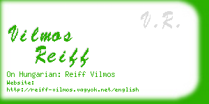 vilmos reiff business card